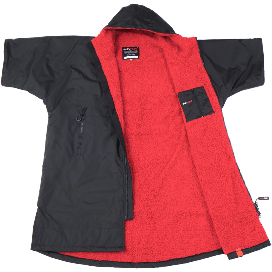 Dryrobe Advance Kortærmet Change Robe DR100 - Black / Rød